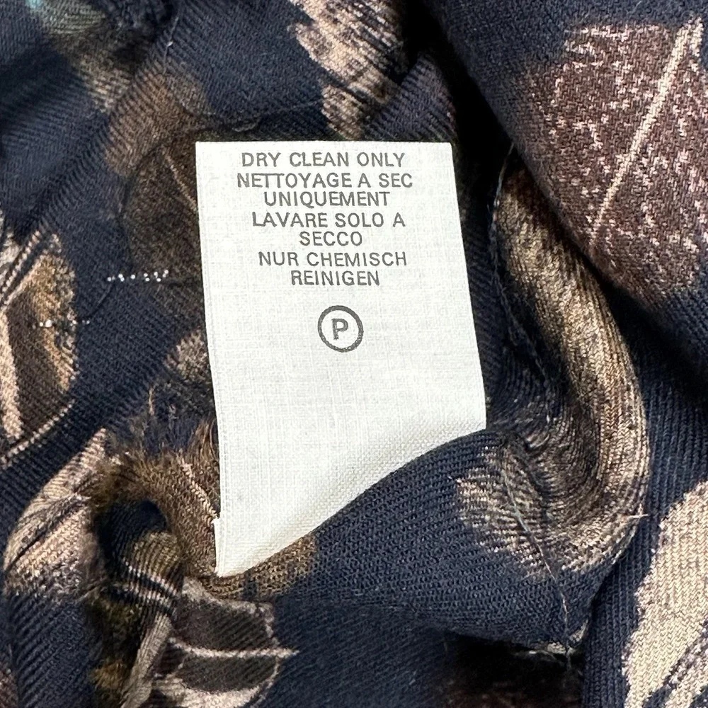 Paul Smith Wool Tube Scarf Navy Feather Print Made England Designer‎ 14x52in